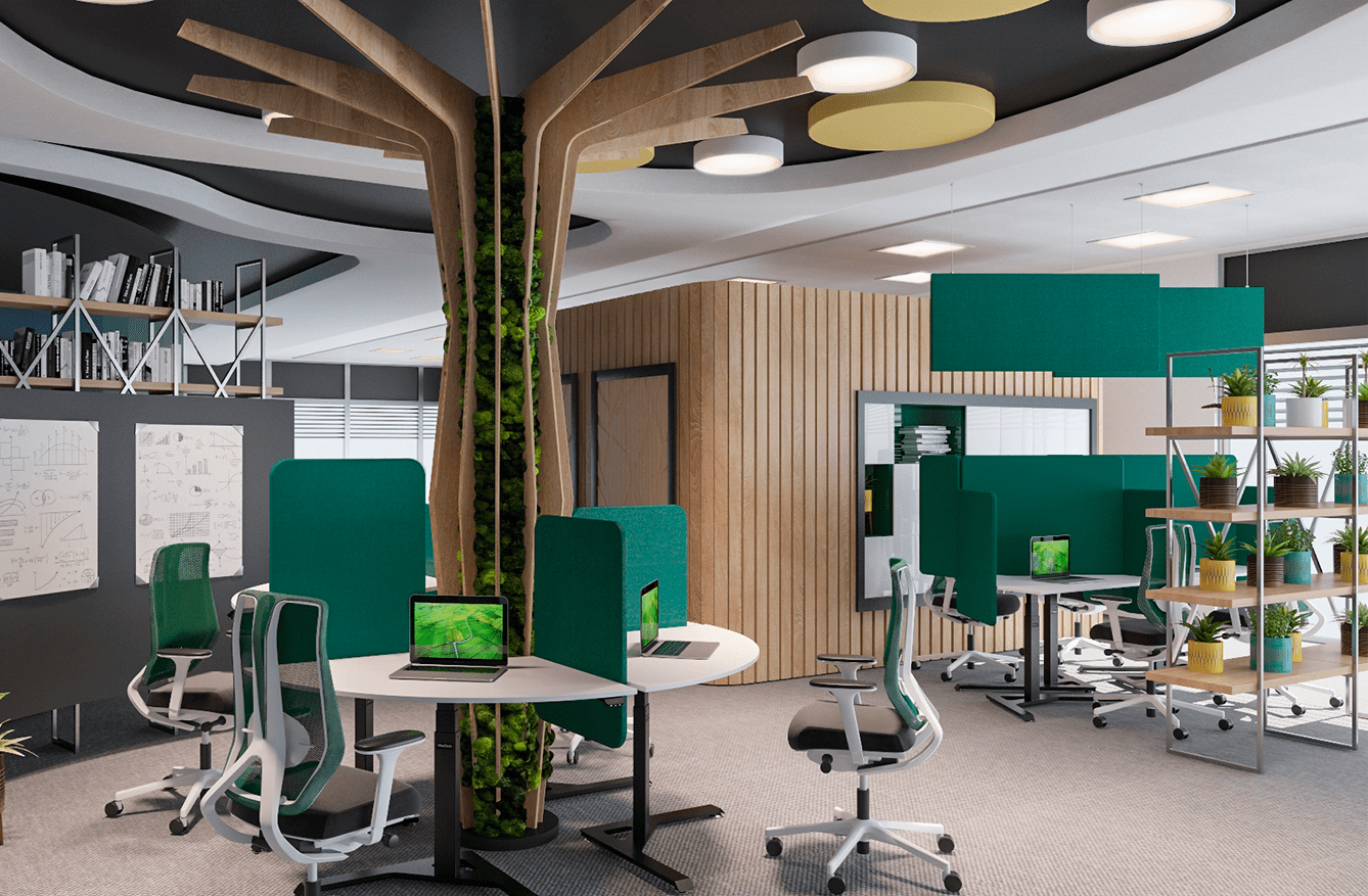 Office with height adjustable desks BulDesk Pro One