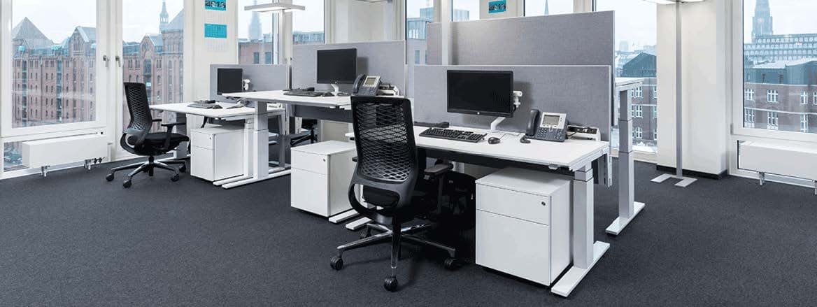 How a modern office looks like and ergonomic desksBulDesk Pro